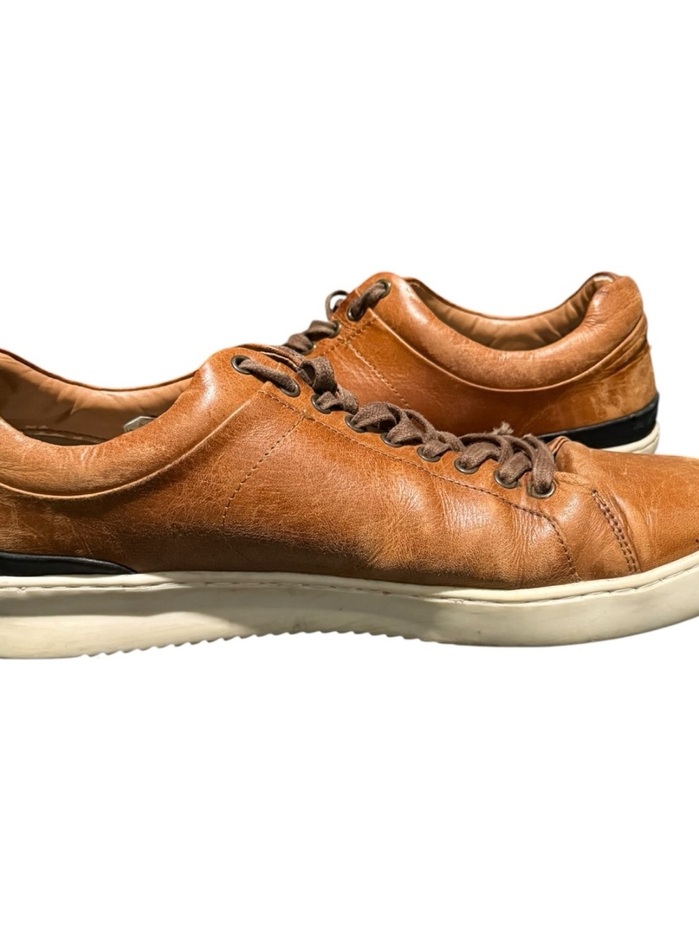 Franco Fortini Men's Devon Cognac Leather Oxford Lace Dress Shoes Size 10.5 - Picture 8 of 9